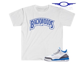 Backwoods Shirt to Match Jordan Retro 3 Racer Blue, Retro 3 Racer Blue Short, Jordan 3 Royal Blue Shirt