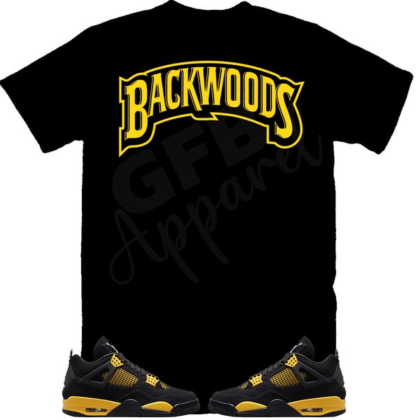 Backwoods Shirt to Match Retro 4 Thunder, Jordan 4 Thunder Shirt, Thunder 4s Sneaker Tee