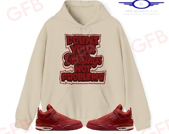 Sudadera con capucha Count Your Blessings para combinar con zapatillas Retro 4 Brick by Brick, Retro 4 Brick by Brick, Brick by Brick 4s