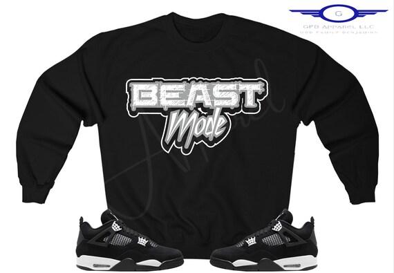 BEAST Mode Hoodie to Match Retro 4 White Thunder Jordan 4 White Thunder Hoodie Retro 4 White Thunder Sneaker Hoodie Etsy
