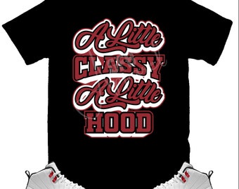 red white and gold jordan 12 shirt