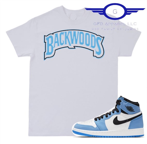 Shirt to Match Air Jordan 1 Retro High OG University Blue, BackWoods,  Retro 1 University Blue Shirt