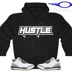 Mid Shadow-Hustle Hoodie to Match Jordan Retro 3 Hide N Seek, Jordan 3 Hide N Seek Hoodie