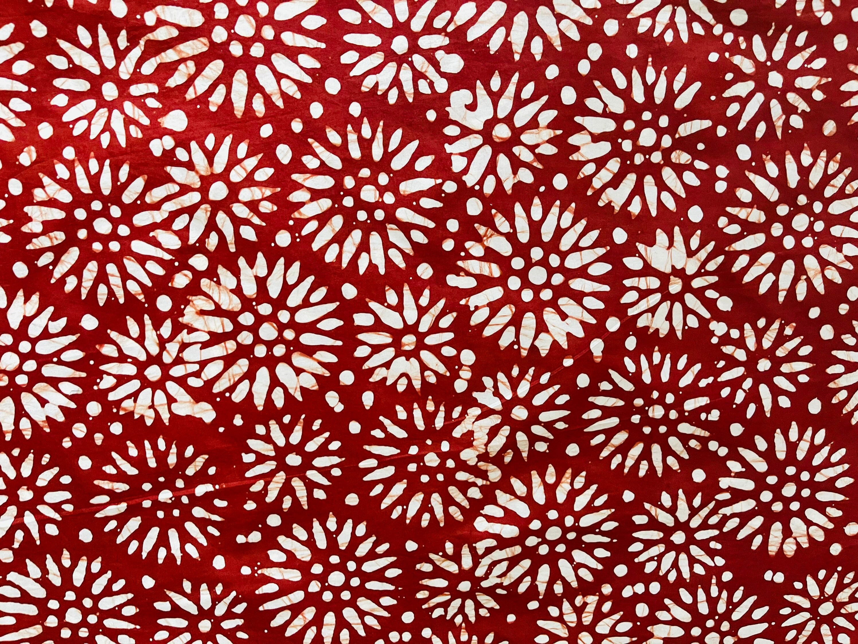 Handmade Batik Fabric African Fabric Cotton Fabric Red and Etsy
