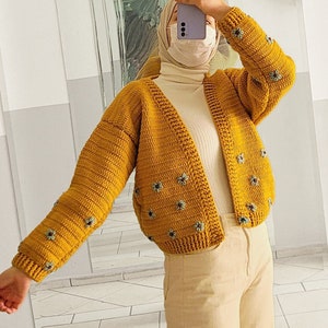 Chunky burnt orange cardigan best sale