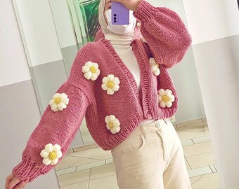 daisy flower cardigan