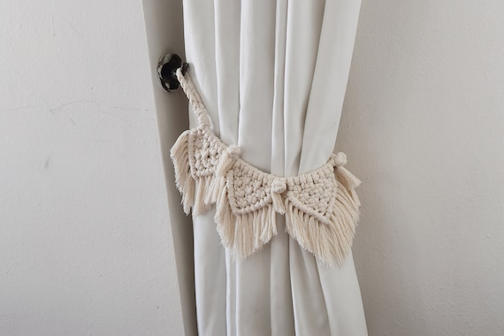 Sujetador de cortina de macrame Sujetador de cortina Etsy Espana