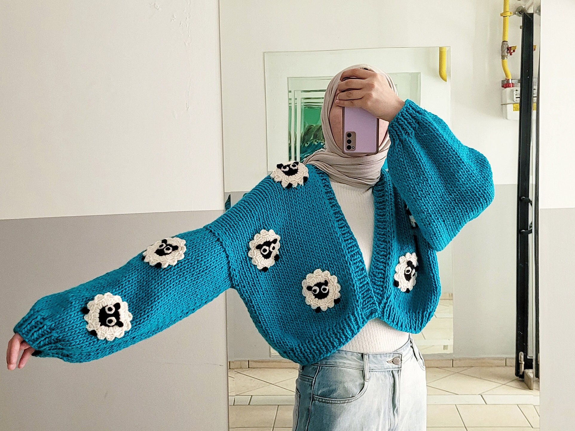 Ameri♡ LITTLE FUNNY FACE KNIT CARDIGAN