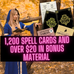 DnD-spreukkaarten digitale downloadbundel | Hulpmiddel Dungeon Master| Spellkaarten voor elke klas | D&D-spreukenboek | Spell Card Deck | 5e-compatibel