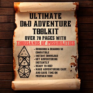 Kit de ferramentas definitivo para aventura de D&D | Mestre da Masmorra | Ferramentas DnD | Guias TTRPG D20 | Baixar DND Digital | Rolagem de Dados do Desbravador