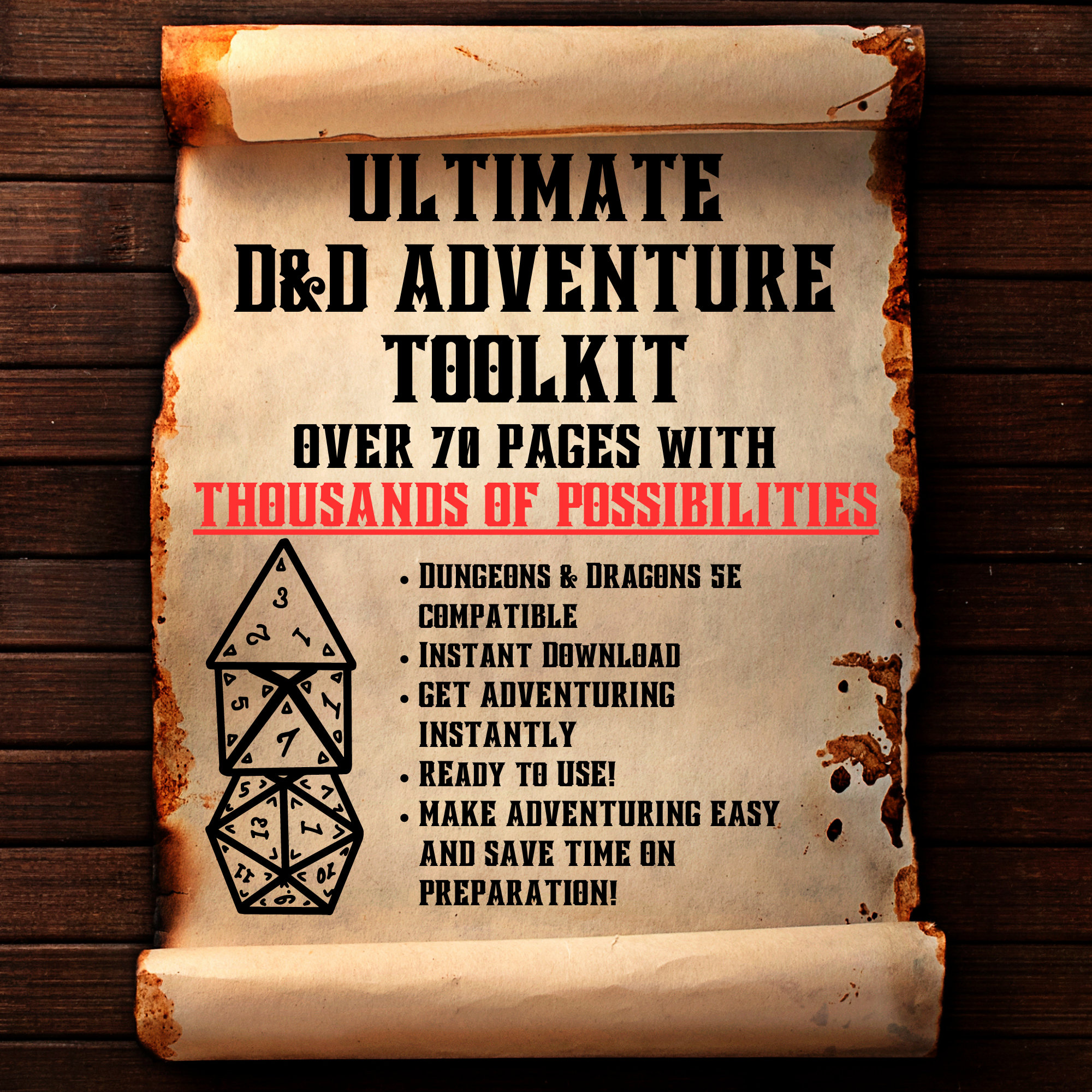 Ultimate D&D Adventure Toolkit Dungeon Master Dnd Tools TTRPG D20