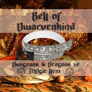 Cinturão da Raça Anã | Suporte de jogo D&D | Item Mágico | Ferramentas Mestre de Masmorras | Cosplay | Fantasia de Dungeons and Dragons