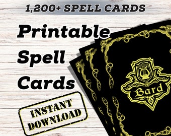 1,200+ DnD Spell Cards Mega Bundle | Spell Cards for Every Class | DnD Spellbook | Spell Card Deck | Dungeon Master | 5e Compatible