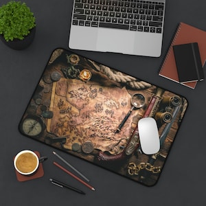 Piraten Karte Schreibtisch Karte, Büro Schreibtisch Dekor, großes Mauspad, Büro Geschenk, professionelles Geschenk, Gamer Mousepad