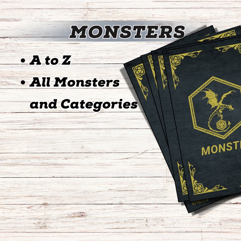 280 Monster Cards From Dungeons &amp; Dragons 5E PDF Download - Etsy