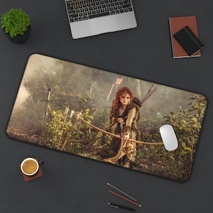 Tapis de bureau Elven Ranger, tapis DnD, pad de bureau D & D, tapis de souris XL, décor de bureau de bureau, grand tapis de souris, cadeau de joueur, tapis de souris de joueur