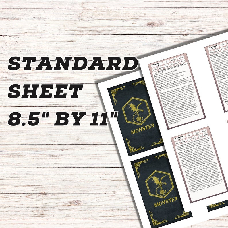 280 Monster Cards From Dungeons &amp; Dragons 5E PDF Download - Etsy