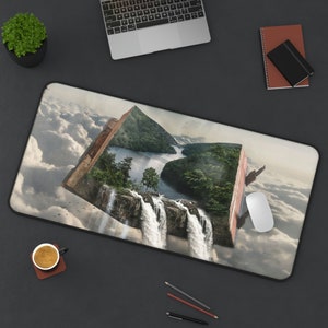 Magical Book Desk Mat, DnD Mat, D&D Desk Pad, XL Mousepad, Fantasy Decor, Large Mouse Pad, Gamer Gift, Gamer Mousepad