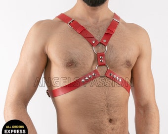 Sextoys for men Leather harness chain Body chain harness Gay leather harness Underwear gay harness Chest harness men Bdsm harness men