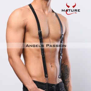 Men's Leather Chest Shoulder and Arm Harness, Male Chest Harness, Clubwear, Rave Clothing, Men's Harness, Arm Harness, Mens Chest Rig,