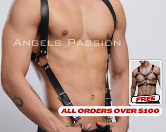 Suspender Harness Men with Buckles Dance Party Wear Burning Man Outfit