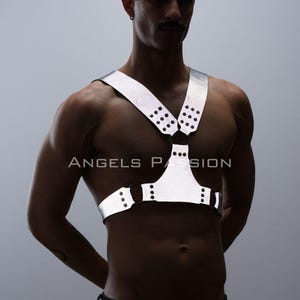 Glow Reflective Chest Harness Men, Rave Festival Clothing, Plus Size Clubwear, Partywear Accessory, Male Harness