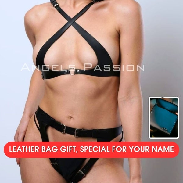 Leather Lingerie Harness for Women Chest and Full Body Coverage