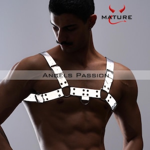 Reflective Chest Harness Men, Glow In The Dark, Rave Outfit, Plus Size, Festival Wear, Clubwear Accessory, Party Gear