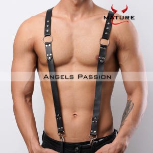 Men's Leather Chest Shoulder and Arm Harness, Male Chest Harness, Clubwear, Rave Clothing, Men's Harness, Arm Harness, Mens Chest Rig,