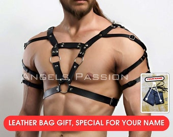 Gladiator Shoulder Harness for Men - Burning Man Party Viking Costume Valentines Day Gift