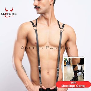 Men's Leather Chest Shoulder and Arm Harness, Male Chest Harness, Clubwear, Rave Clothing, Men's Harness, Arm Harness, Mens Chest Rig,