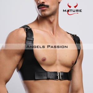 Chest harness men, men harness leather, bulldog harness, male harness, Leather accessories, leather outfit, rave harness - Sexy Harness