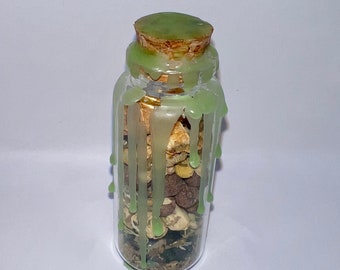 Fles met intentie voor geld en geluk