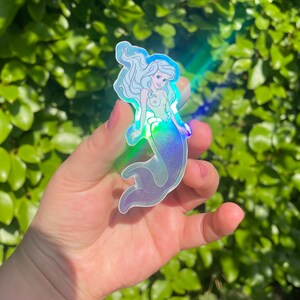 ホログラフィック マーメイド ステッカー | ラップトップ デカール スケートボード プランナー ボトル