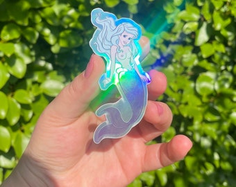 Pegatina holográfica de sirena / Calcomanía para portátil, monopatín, agenda, botella / 18+