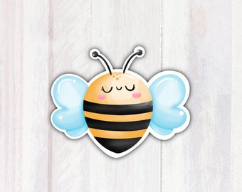 Bee Stickers | Cute Honey Bee Vinyl Sticker 3” x 2.37” | Waterproof Laptop and Water Bottle Sticker