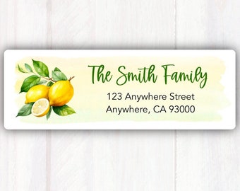 Lemon Address Labels - Personalized Lemon Return Address Labels Stickers - Lemon Address Labels