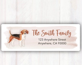 Dog Address Labels - Beagle Dog - Personalized Dog Return Address Labels Stickers - Return Address Labels Stickers - Custom Gift