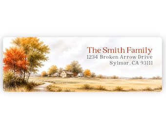 Personalized Return Address Labels | Fall Pumpkin Truck Custom Mailing Labels | Autumn Address Labels