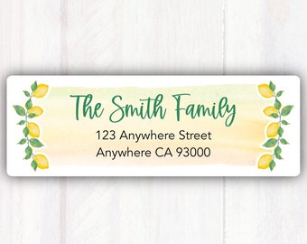 Lemon Address Labels - Personalized Lemons Address Labels Stickers - Custom Lemon Address Stickers