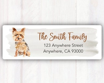 Yorkie Terrier Dog Address Labels - Personalized Dog Return Address Labels Stickers - Yorkshire Terrier Return Address Labels Stickers