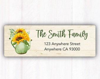 Sunflower Address Labels - Personalized Sunflowers Address Labels Stickers - Custom Sunflower Address Stickers