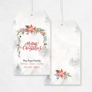Christmas Gift Tags Winter Lamdscape - Personalized Christmas Holiday Tags - Custom Gifts Tags Happy Holidays - Customized Holiday Gift Tags