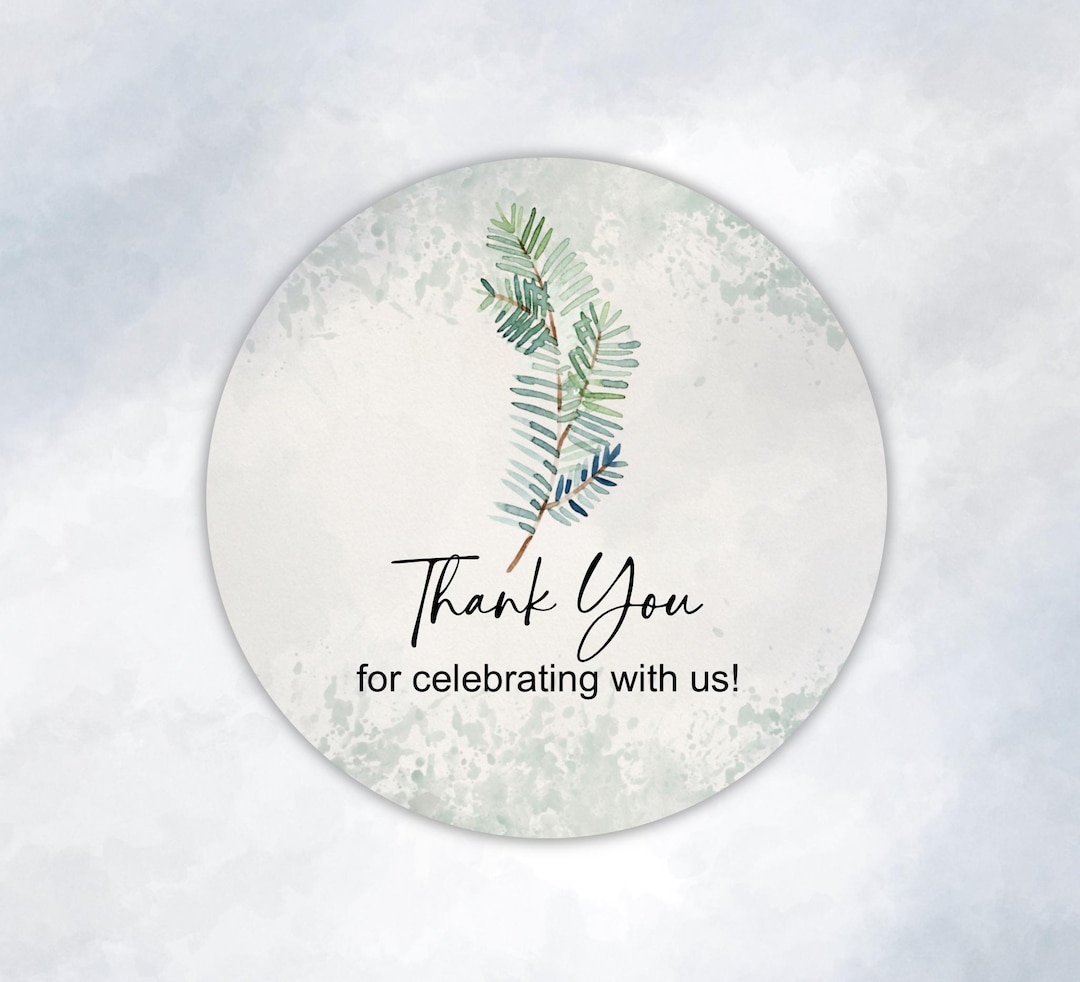 Thank You for Celebrating With Us, Printed Thank You Stickers, Elegant ...