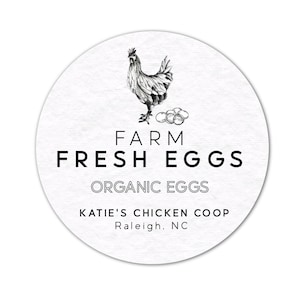 Farm Fresh Egg Carton Labels - 2” Round Customizable Stickers for Egg Packaging