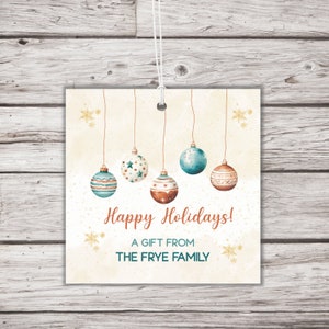 Happy Holiday Ornament Gift Tags - Holiday Ornament Tags Design - Personalized Holiday Gift Tag - Custom Gift Tags for the Holidays