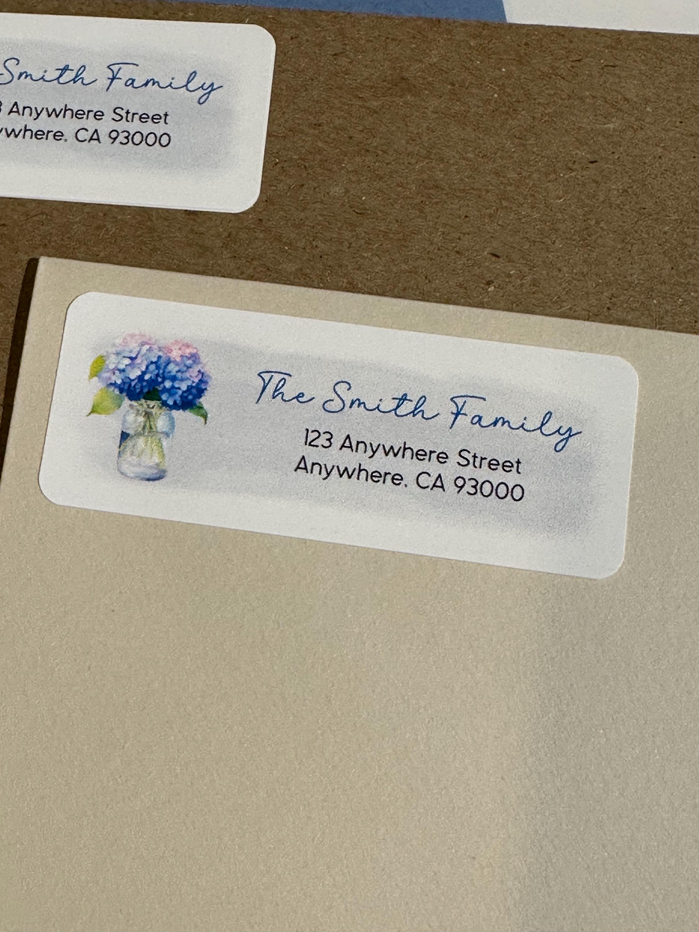 Hydrangea Label Watercolor Hydrangeas Return Address Labels - Return Address Labels ...