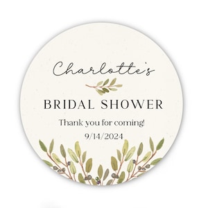 Bridal Shower Favors Stickers - Custom Bridal Shower Stickers - Personalized Bridal Shower Wedding Stickers - Olive Branch Bridal Labels