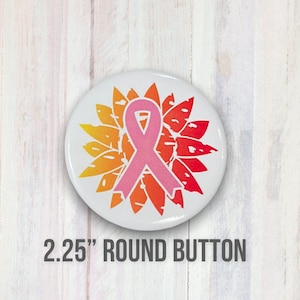 Pink Ribbon Breast Cancer Awareness 2.25” Pinback Button