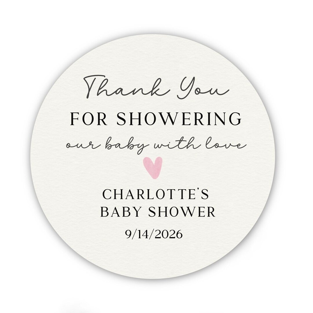 Baby Shower Personalized Sticker – Thank You Baby Shower Stickers ...